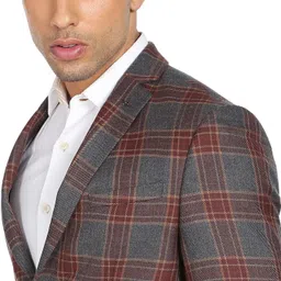 arrow Men Checkered Single Breasted Formal Blazer image 5