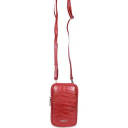 Sassora Textured Structured Leather iPhone Max Size Compatible Mobile Sling Bag image 2