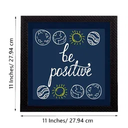 eCraftIndia Black & Blue "Be Positive "Motivational Quote Satin Matt Texture UV Art Painting image 4