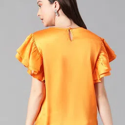 Kotty Flutter Sleeve Satin Top image 5