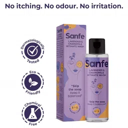 Sanfe Lavender & Chamomile 3-In-1 No Odour Itching & Irritation Natural Intimate Wash image 2