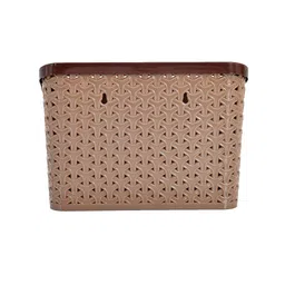 Kuber Industries Set Of 2 Brown Solid Compact Desk Organizer Stationary Boxes image 2