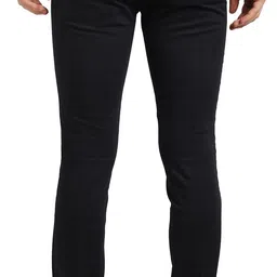 turtle Men Tapered Black Cotton Blend Trousers image 2