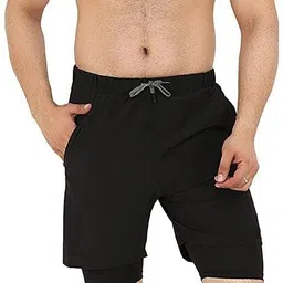 kyk Solid Men Black Gym Shorts, Sports Shorts, Cycling Shorts image 5