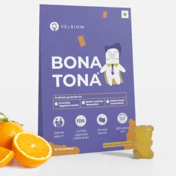 Velbiom Bonatona Probiotic Gummies|For effective digestion, Easy bowel movement & Lasting Immunity|Clinically proven & US FDA approved|Orange & Kaccha mango flavor|For kids & adults, pack of 10 Gummies-picture-15