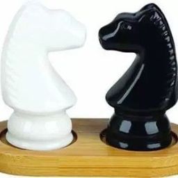 dulariya Chess Horse Salt & Pepper Shaker Set with Bamboo Tray 2 Piece Sugar Shaker 130 gm-picture-12