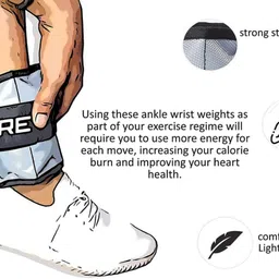 de jure fitness ANKLE WEIGHT (2KG X 2 PCS) Grey Ankle & Wrist Weight image 4