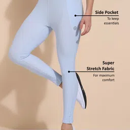 barbora Solid Women Light Blue Tights image 3