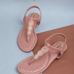 Luxyfeel Textured Party T-Strap Flats image 1