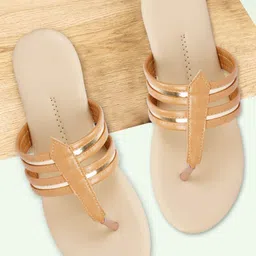 sneakers villa Women Embellished T-Strap Flats image 1