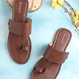 Shoestail Women Ethnic One Toe Flats-image-2