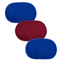 Kuber Industries Maroon & Blue 3 Pieces Anti-Skid Oval Shaped Doormats-picture-46