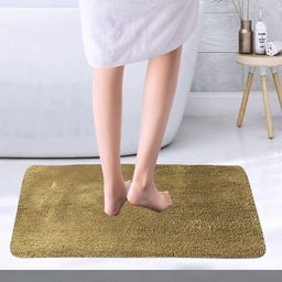 LUXEHOME INTERNATIONAL Gold Coloured Solid Anti-Skid Doormats-picture-30