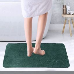 LUXEHOME INTERNATIONAL Green Solid Rectangular Anti-Skid Doormat-picture-8