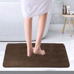 LUXEHOME INTERNATIONAL Brown Solid Anti-Skid Rectangular Doormats-picture-21