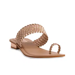 ERIDANI Textured One Toe Flats-picture-24