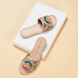 Forever Glam by Pantaloons Embellished Open Toe Flats-picture-10