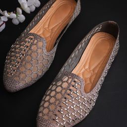 JM Looks Embellished Pointed Toe Ballerinas-picture-46