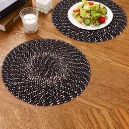 Kuber Industries Brown 2-Pieces Woven Design Reversible Table Placemats-image-27