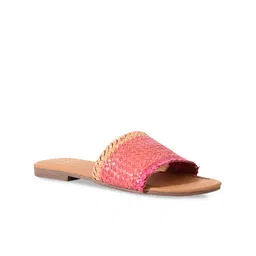Eske Women Red Ethnic Embroidered Flats-image-12