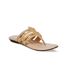 sneakers villa Women Embellished T-Strap Flats image 2