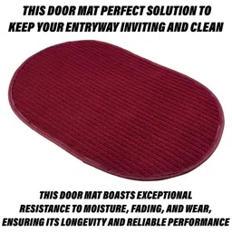 Kuber Industries Red & Green 3Anti-Skid Oval Shaped Doormats image 3