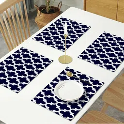 AEROHAVEN Set Of 4 Blue Geometric Dining Table Placemats image 2