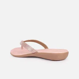 Anouk Rose Gold-Toned Embellished Open Toe Flats image 2