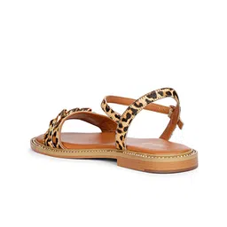 Saint G Women Animal Print Open Toe Flats image 2