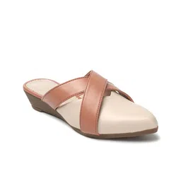 FEET RUNNER Colourblocked Pointed Toe Slip-On Mules image 5