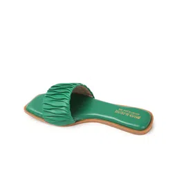 madam glorious Women Open Toe Textured T-Strap Flats image 5