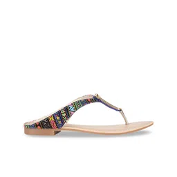 Shezone Women Blue Printed T-Strap Flats image 4