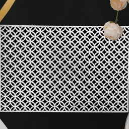 LooMantha 2-Pcs Silver Cutwork Plastic Table Placemats image 2