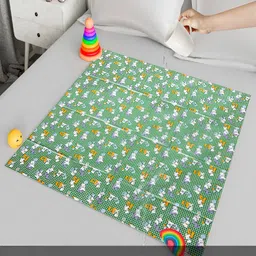 Kuber Industries Green 2 Pieces Printed Baby Crib Mattress Protector image 3