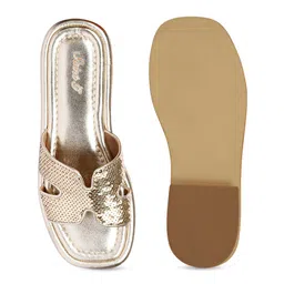 Saint G Embellished Leather Open Toe Flats image 3