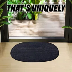 Kuber Industries Red & Grey 3 Pieces Anti-Skid Oval Shaped Doormats image 3