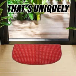 Kuber Industries Red & Blue 2 Pieces Printed Anti-Skid D-Shaped Doormats image 3