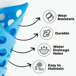 Kuber Industries Blue Self-Designed Anti-Slip Doormat image 4