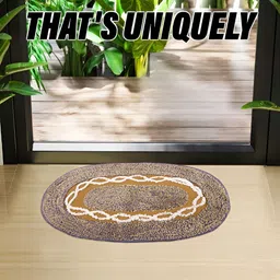 Kuber Industries Purple & Cream 2 Pcs Anti-Skid Doormats image 3