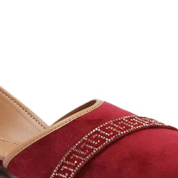 Anouk Maroon Embellished Round Toe Ballerinas image 2