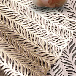 LooMantha 2-Pcs Rose Gold Cutwork Plastic Table Placemats image 3