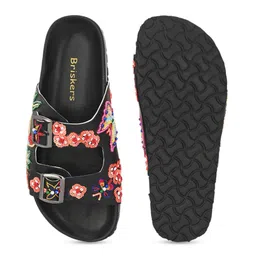 BRISKERS Women Embroidered Two Strap Open Toe Flats image 2