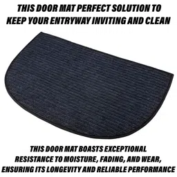 Kuber Industries Grey 3 Pieces Anti-Skid D-Shaped Doormats image 2