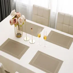 HOKIPO 4 Pieces Textured & Colourblocked Table Placemats image 5