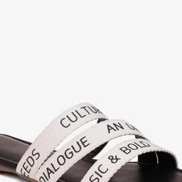 HASTEN Printed Open Toe Flats image 2