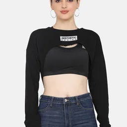 Aesthetic Bodies Women Black Cotton Sweatshirt-picture-29