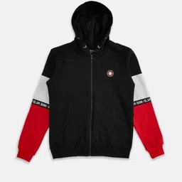 Pantaloons Junior Boys Black Hooded Sweatshirt-image-44