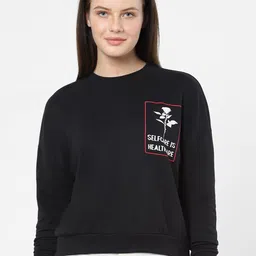 Vero Moda Women Black Printed Cotton Sweatshirt-picture-18