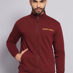 GRIFFEL Men Maroon Printed Sweatshirt-picture-5