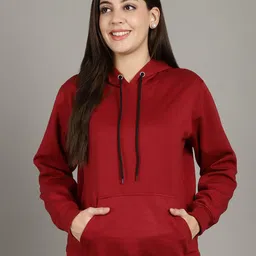 Jinfo Long Sleeves Fleece kangaroo Pocket Hood Pullover Sweatshirt-picture-24